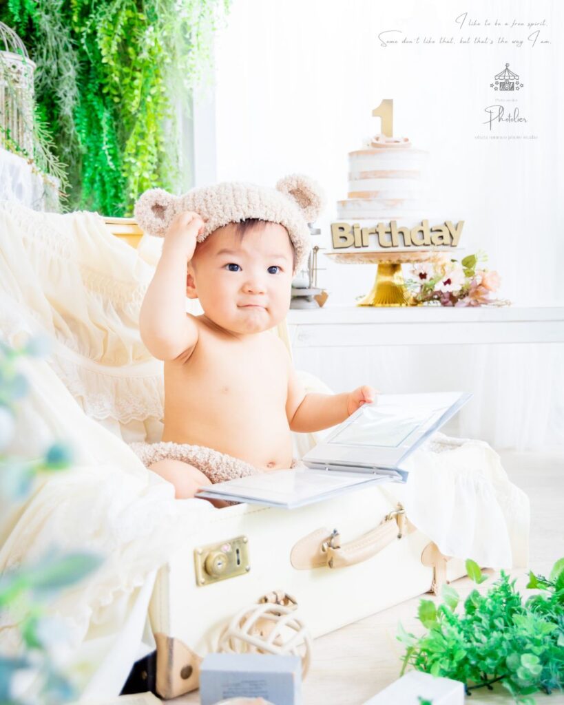 一歳の男の子の誕生日撮影でした