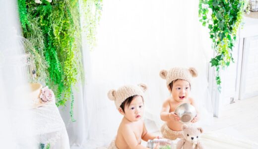 1歳の双子ちゃんのお誕生日撮影でした