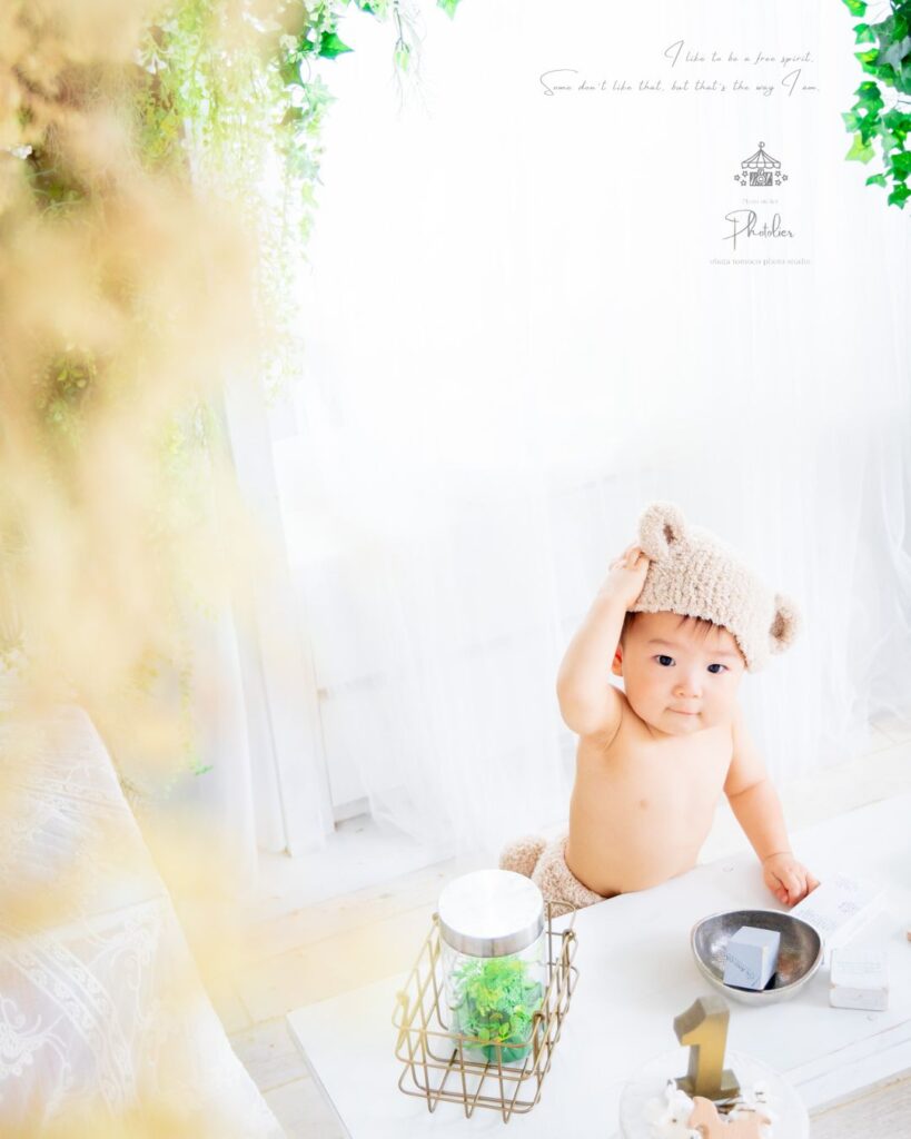 一歳の男の子の誕生日撮影でした