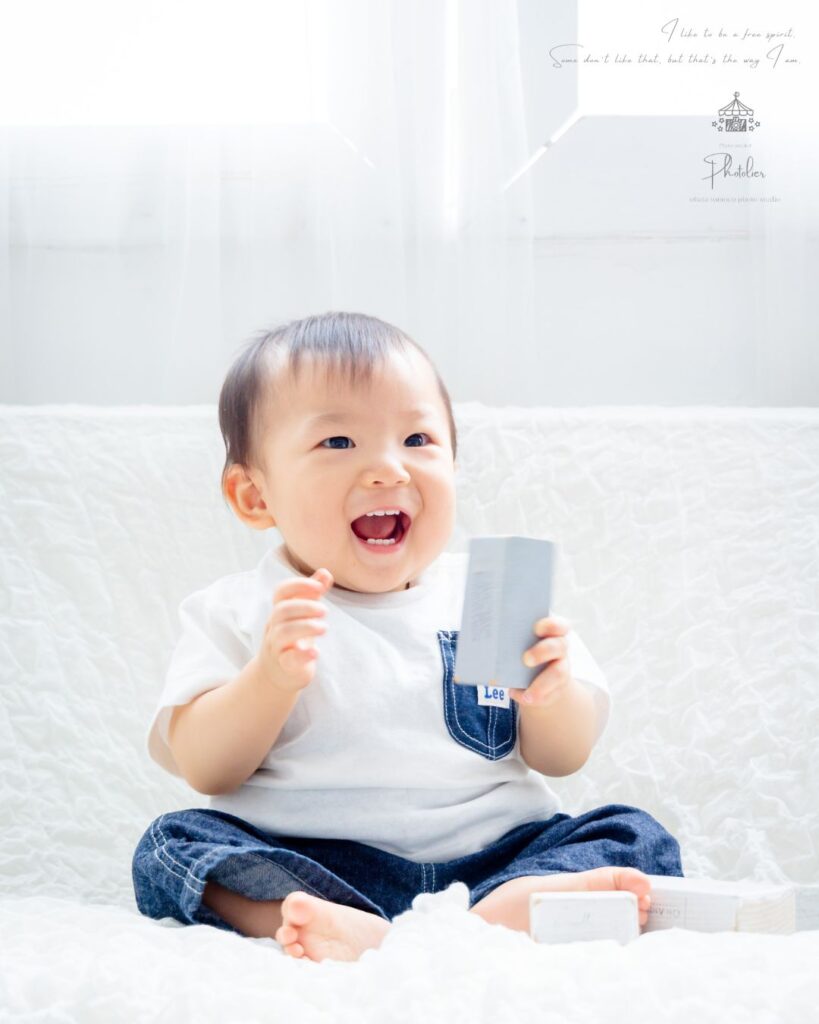 一歳の男の子の誕生日撮影でした